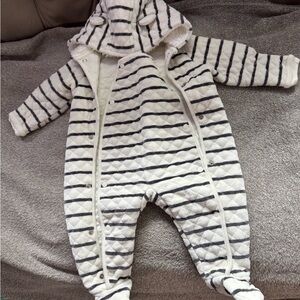 Nordstrom Quilted Striped Hooded Footie